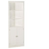 White Corner Bathroom Linen Cabinet with Shelves