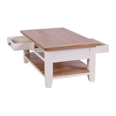 2-Drawer Rectangular Coffee Table, Cream