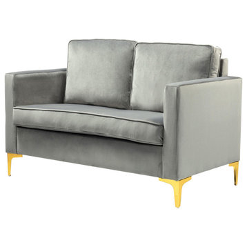 Modern Upholstered Sofa With Loose Back, Gray