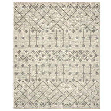 Nourison Grafix Grf37 Moroccan Rug, Ivory and Gray, 8'6"x12'0"