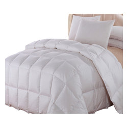 Royal Hotel - Dobby Checkered Down Comforter, Full/Queen - Comforters And Comforter Sets