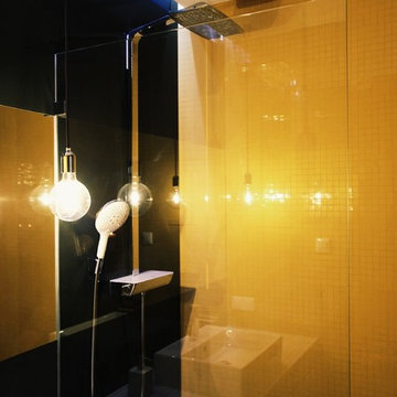 A Plywood Interior With a Splash of Blue