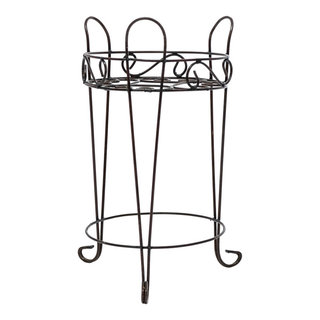 Rustic Arrow 11885 Wrought Iron Tall Pot Stand, Size: Black