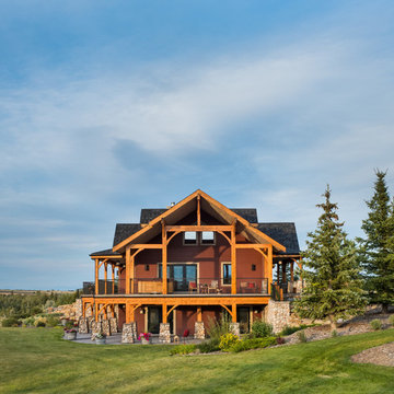 Ranch Timber Frame Home in Alberta - Deck