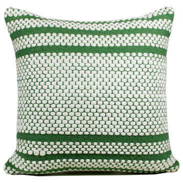 Going Green Striped Handwoven Throw Pillow