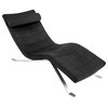 Gilda Lounge Chair, Black Velvet With Silver Base
