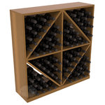 Wine Racks America - Solid Diamond Storage Bin, Redwood, Oak/Satin Finish - This solid wooden wine cube is a perfect alternative to column-style racking kits. Holding 8 cases of wine bottles, you can double your storage capacity with back-to-back units without requiring more access area. This rack is built to last. That is guaranteed.
