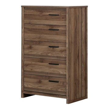 South Shore Tao 5 Drawer Chest in Natural Walnut