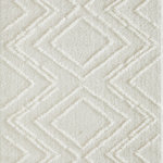 Loomaknoti - Loomaknoti Vemoa Armeley 8'x10' Ivory Geometric Indoor Area Rug - Update the look of any space with the on-trend design of this contemporary area rug. Broken lines zig-zag their way across this unique piece to create a larger diamond pattern, instantly adding a touch of simple sophistication and a dash of whimsy to your living room, den, or workspace. Guests will delight in the soft feel underfoot, and you will love how easy it is to maintain. Each rug is machine-made using state-of-the-art, computer-driven looms. The plush pile of super-soft polyester yarn allows you to enjoy high-end design without sacrificing comfort or durability. This beautifully woven area rug will do well in any area of your home - even high-traffic common spaces and dining areas with high spill risk. In addition to being easy to clean, this piece's stain-resistant and fade-resistant properties ensure that it will maintain its exquisite design and rich color for years to come.