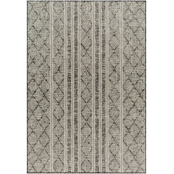 Area Rug, Indoor or Outdoor Use With Geometric Pattern, Purple/Beige, 7'10" X 10'