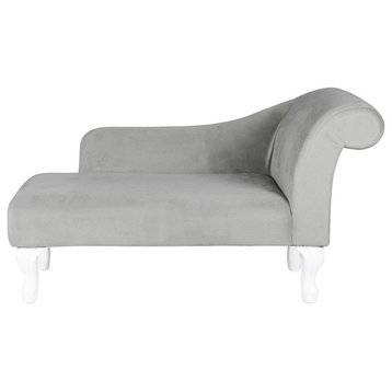 Chaise Lounge with White Wood Legs