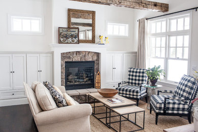 Inspiration for a large rustic living room remodel in Other