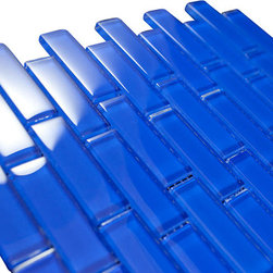 1x3 Electric Blue Glossy Subway Glass Mosaic Tiles - Home Accessories & Decor