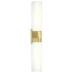 Norwell Lighting - Norwell Lighting 9755-SB-MA Artemis - 24 Inch 20W LED Linear Bath Vanity - Twin matte acrylic diffusers are joined y an asymmArtemis 24 Inch 20W  Satin Brass Matte OpUL: Suitable for damp locations Energy Star Qualified: n/a ADA Certified: YES  *Number of Lights:   *Bulb Included:Yes *Bulb Type:LED *Finish Type:Satin Brass