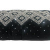 Decor Maisonette 100% Handmade Naya Lumbar Accent Throw Pillow, Black 16"x24"x4"