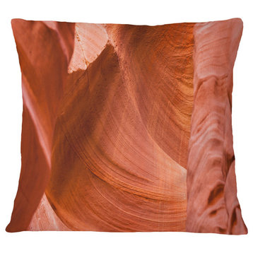 Antelope Canyon Details Landscape Photo Throw Pillow, 16"x16"