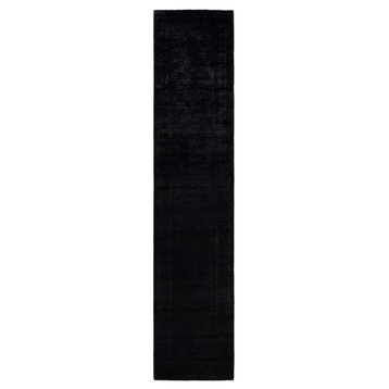 Vibrance, One-of-a-Kind Handmade Area Rug Black, 3' 0" x 14' 4"