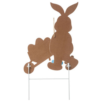 30.5'' Wooden Easter Bunny Cart Yard Stake