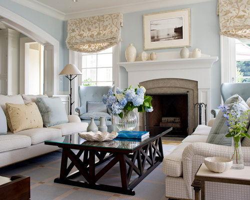 Gold And Blue Living Room | Houzz