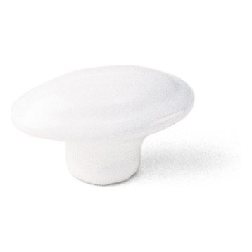 1 3/8" Porcelain Knob - Oval White