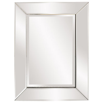 HomeRoots Rectangle Frame Mirror With Mirrored Finish And Beveled Edge