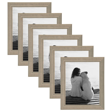 Kieva Solid Wood Picture Frame Set, Black 4x6, Disturessed Gray, 8x10