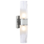 Norwell Lighting - Icycle 2 Light Wall Sconce, Chrome, Clear Frosted - This sconce offers versatility withing it many distinctive elements. The graduation within the diffuser is realized with chrome incorporated glass.