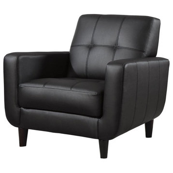 Catania Modern / Contemporary Faux Leather Tufted Accent Chair in Black
