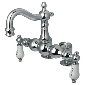 Kingston Brass 3-3/8" Deck Mount Tub Faucet, Polished Chrome
