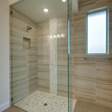 Transitional White Bathroom Renovation in Irwindale, CA