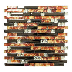 Fire Luxury Diamond Glass Mosaic Tiles - Home Accessories & Decor