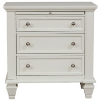 White Sandy Beach Nightstand With 3 Drawers - ONE TIME LISTING