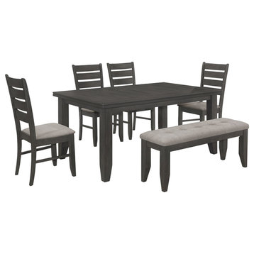 Coaster Dalila 6-piece Transitional Wood Rectangular Dining Set in Gray