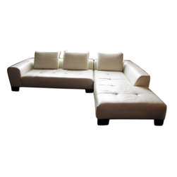 Z Gallerie White Leather Sectional Sofa - Sectional Sofas