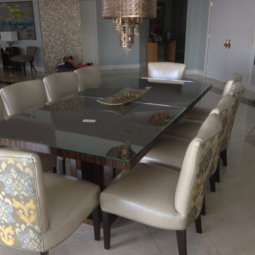 Macassar ebony buffet and table