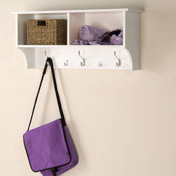 Prepac 36" Wide Hanging Entryway Shelf in White - Display And Wall Shelves 