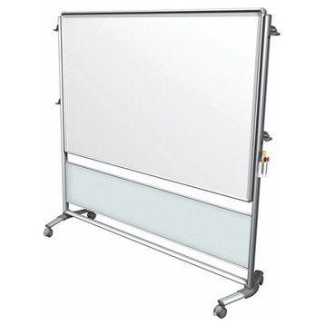 Ghent's Ceramic 46" x 70" Nexus IdealWall Easel with Double Sided Whiteboard
