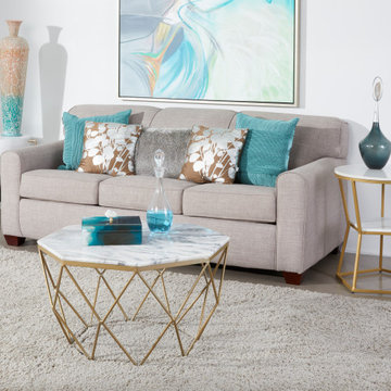 White Marble Octagonal Cocktail Table