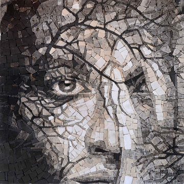 Woman Face Position Mosaic Portrait Mural I Mozaico