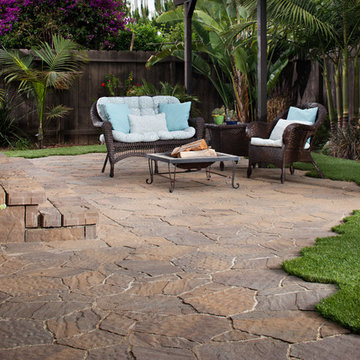 Backyard Patio Transformation with Pavers & Artificial Grass in San Diego, Ca