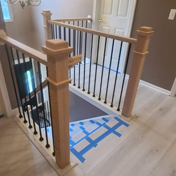 Sleek Metal & Wood Railing