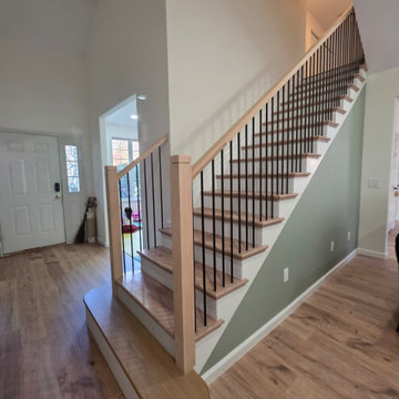 Stair Upgrade & Modern Metal and Wood Railings Installed