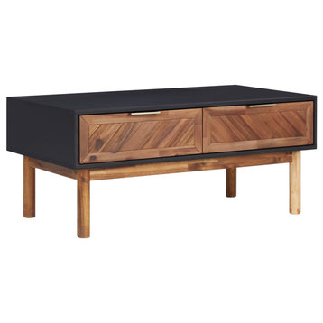 vidaXL Coffee Table End Table Side Table Solid Wood Acacia and MDF 35.4 Inch