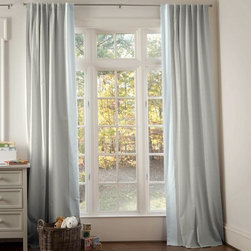 Light Blue Linen Hidden Tab Drapes - Curtains