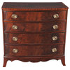 Chest of Drawers Bow Front Mahogany Wood Graduated Four Drawers