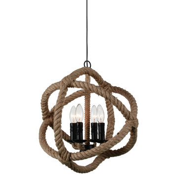 CWI LIGHTING 9706P17-4-101 4 Light Up Chandelier with Black finish