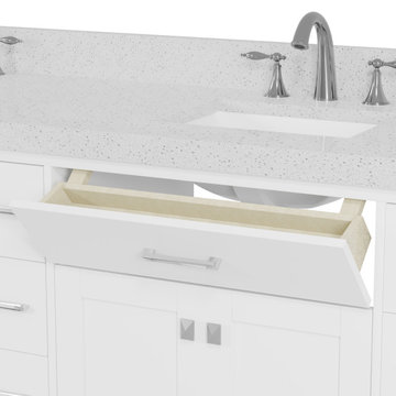 Caroline Parkway 78'' White Bathroom Vanity