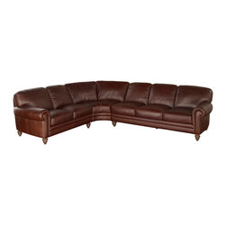 Natuzzi Editions Traditional Leather Sectional Sofa A855 - Sectional Sofas