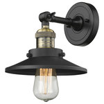 Innovations Lighting - 1-Light Railroad 8" Sconce, Black Antique Brass - One of our largest and original collections, the Franklin Restoration is made up of a vast selection of heavy metal finishes and a large array of metal and glass shades that bring a touch of industrial into your home.