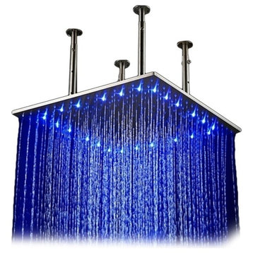 Fontana 40" Color Changing LED Rain Shower Head, Solid Brass